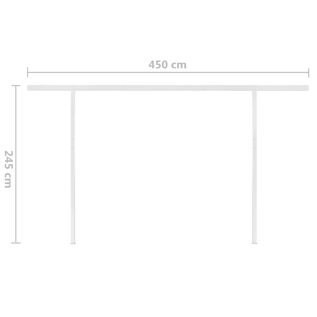 Automatycznie zwijana markiza ze słupkami, 4,5x3 m, antracytowa