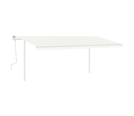 vidaXL Markise Manuell Einziehbar mit LED 5x3 m Creme