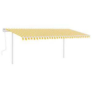 vidaXL Ručne zaťahovacia mark&iacute;za s LED 5x3 m žlto-biela