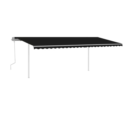 vidaXL Toldo retrátil manual com LED 6x3 m antracite