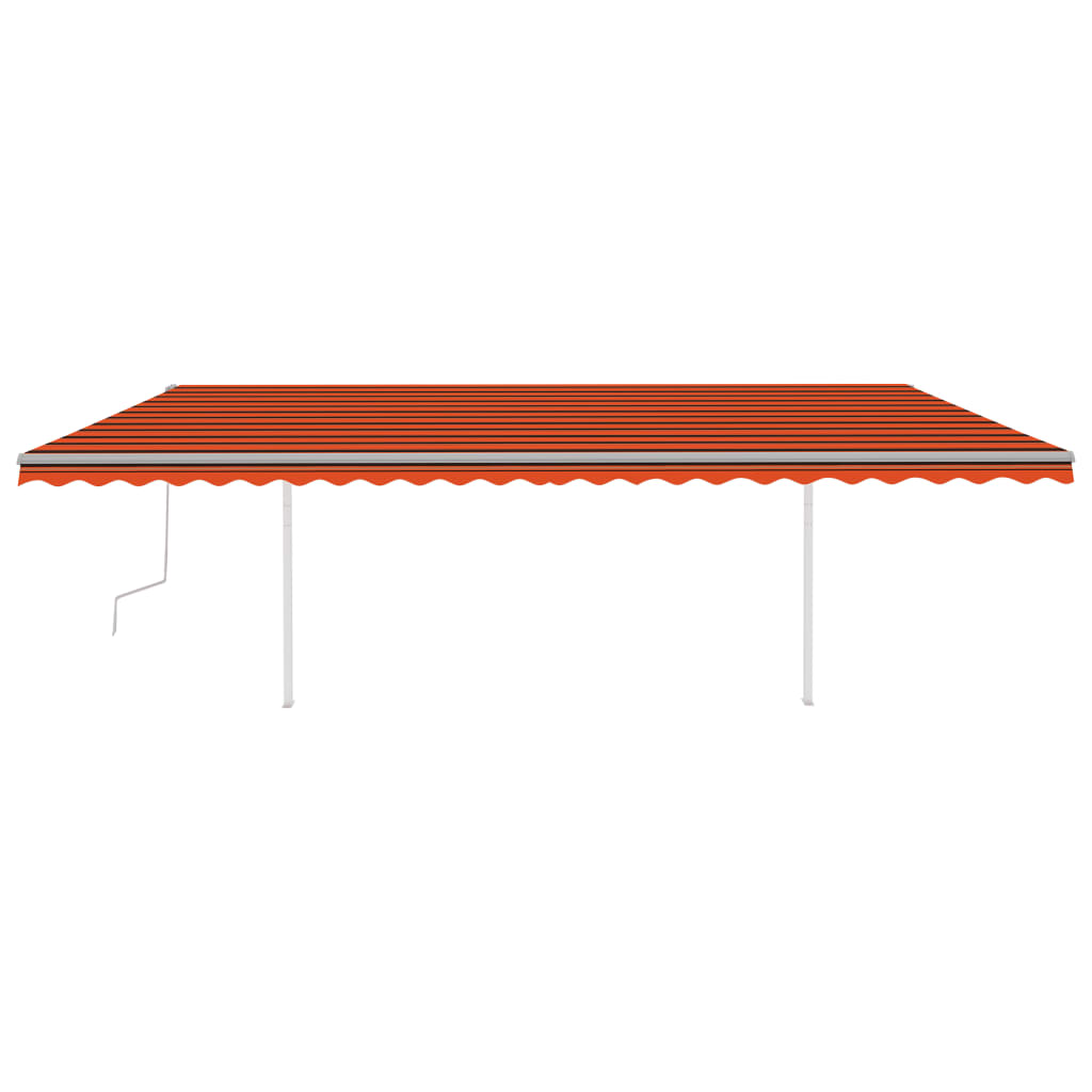 Thumbnail - vidaXL Markise Manuell Einziehbar mit LED 6x3 m Orange und Braun