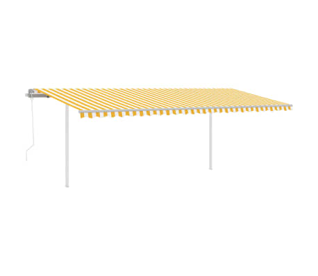 vidaXL Tenda Automatica con Sensore Vento e LED 6x3 m Gialla Bianca