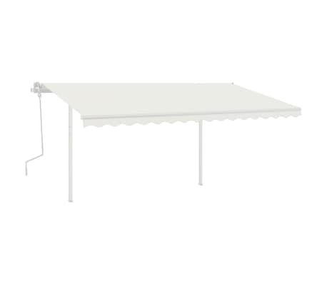 vidaXL Toldo manual retráctil con LED crema 4x3,5 m