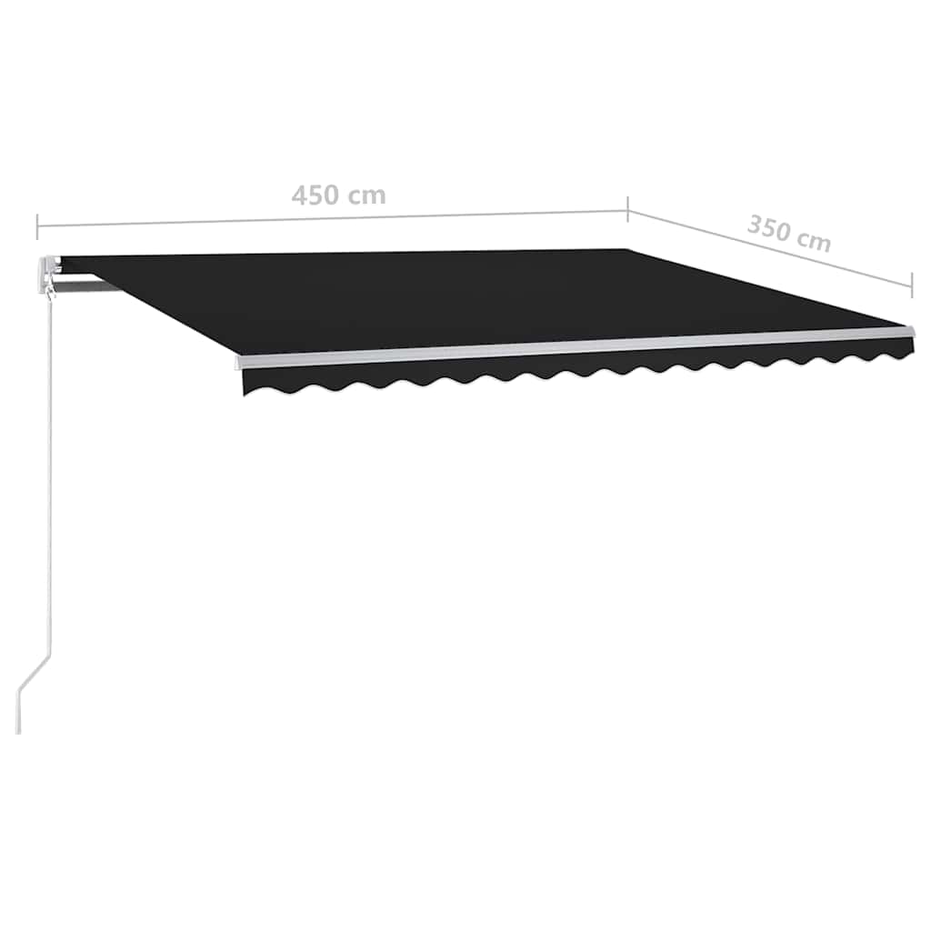 Avtomatska tenda LED + senzor 4,5x3,5 m antracitna