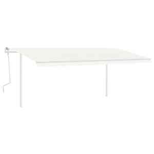 vidaXL Auvent manuel r&eacute;tractable avec LED 5x3,5 m Cr&egrave;me