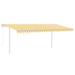 vidaXL Automatiniu būdu i&scaron;traukiama markizė, geltona ir balta, 5x3,5m