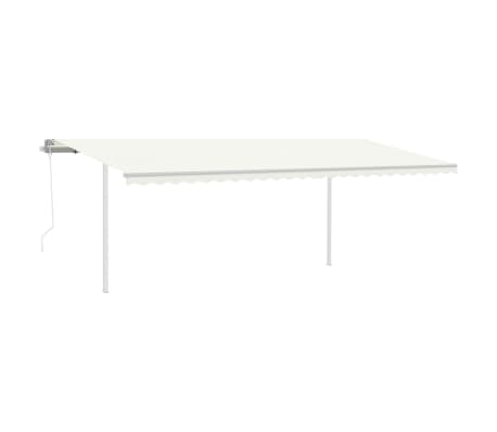 vidaXL Automatische Markise mit LED & Windsensor 6x3,5 m Cremewei&szlig;