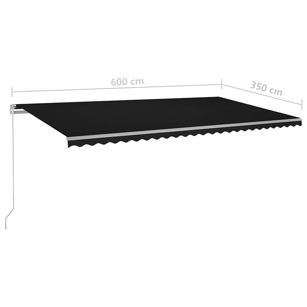 Avtomatska tenda LED + senzor 6x3,5 m antracitna