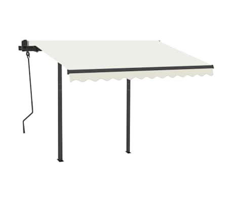 vidaXL Auvent automatique capteur de vent et LED 3x2,5 m Cr&egrave;me