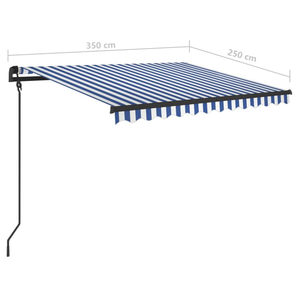 pull-out awning with katiem 3,5x2,5 m, automatic, blue white