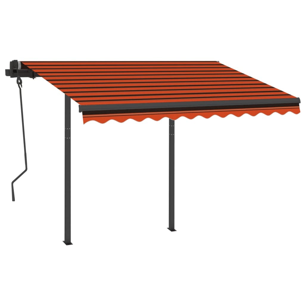 

vidaXL Luifel automatisch uittrekbaar met palen 3,5x2,5 m oranje bruin