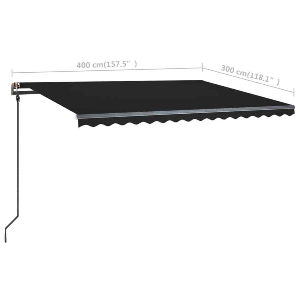 Gelenkarmmarkise Einziehbar mit LED 4x3 m Anthrazit | Stepinfit