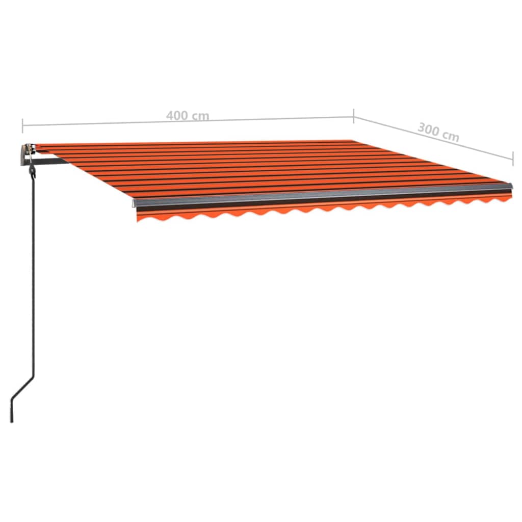 Avtomatsko zložljiva tenda s stebrički 4x3 m oranžna in rjava