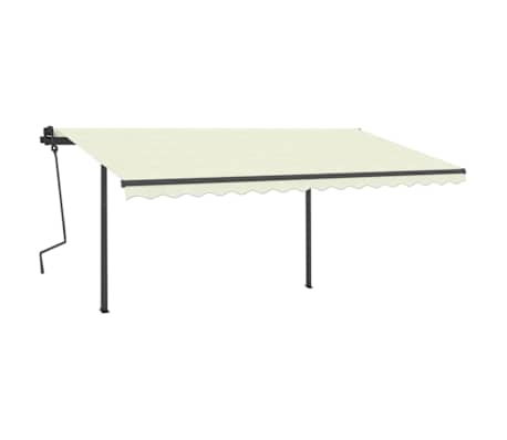 vidaXL sj&aacute;lfvirkt skyggni me&eth; LED og vindskynjara 4x3 m krem