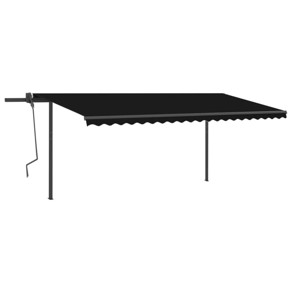 vidaXL Manual Retractable Awning with LED 16.4'x9.8' Anthracite