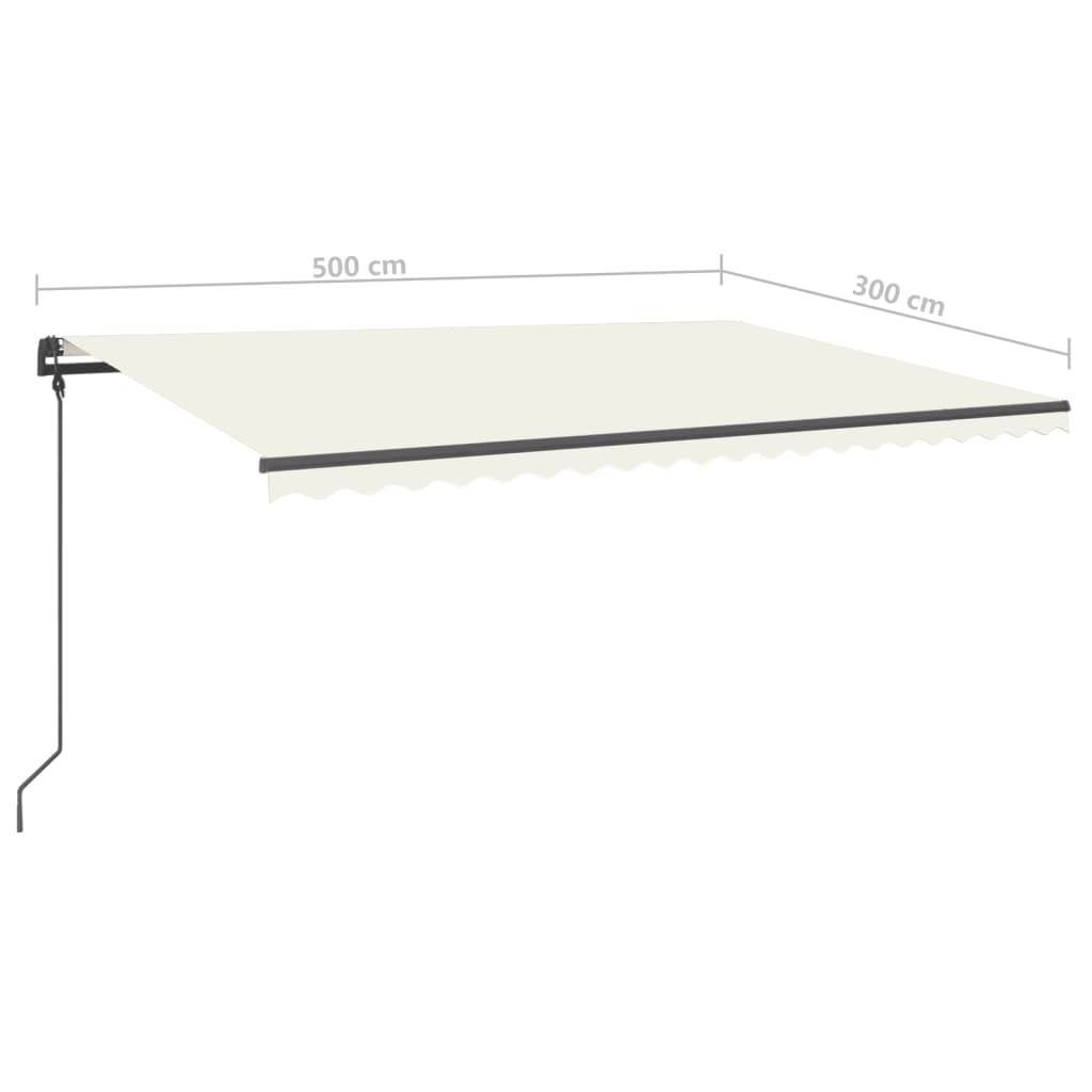 Avtomatska tenda LED + senzor 5x3 m krem