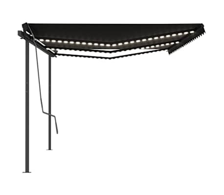 vidaXL Rankiniu būdu i&scaron;traukiama markizė, antracito spalvos, 6x3m