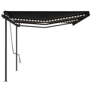vidaXL Rankiniu būdu i&scaron;traukiama markizė, antracito spalvos, 6x3m