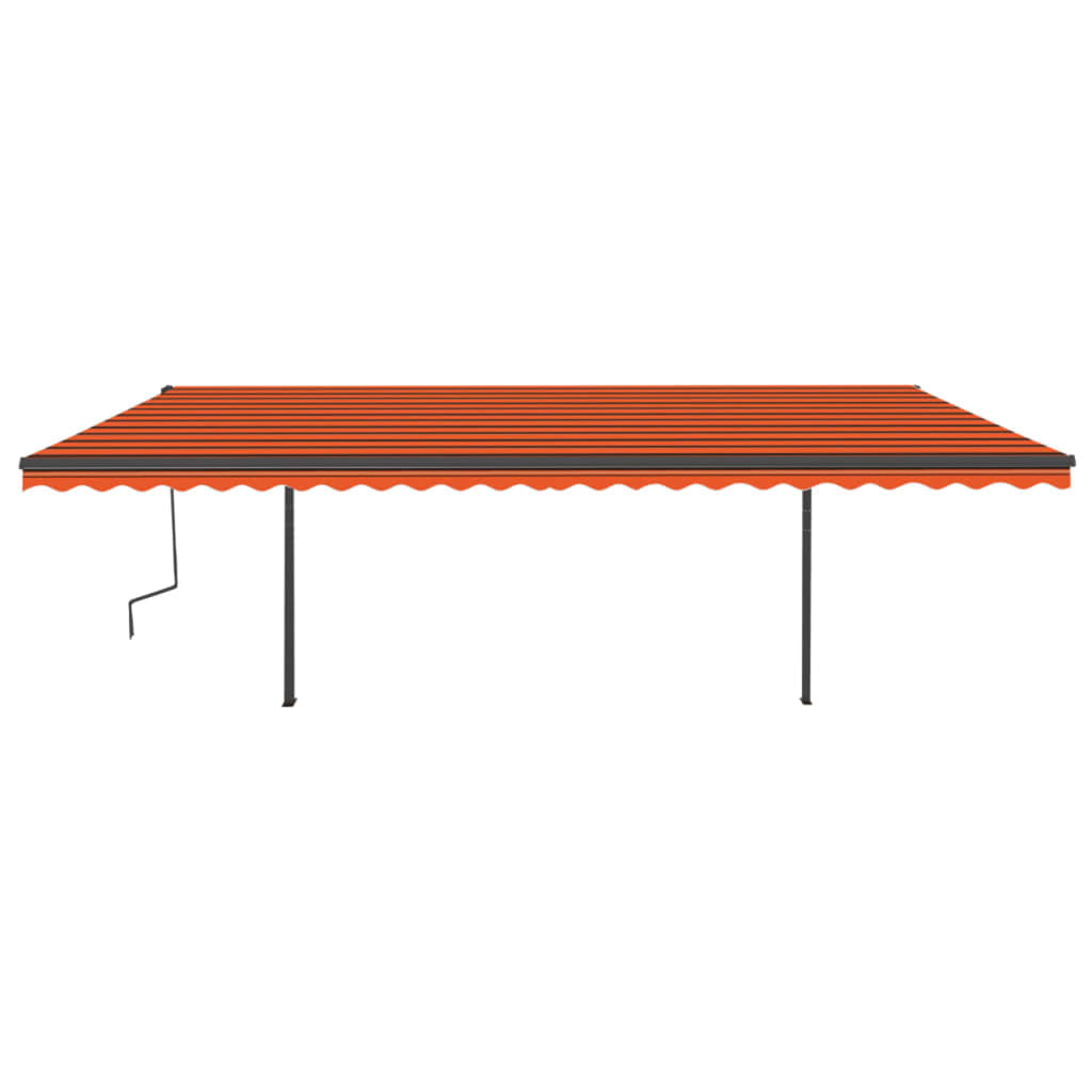 Thumbnail - vidaXL Markise Manuell Einziehbar mit LED 6x3 m Orange und Braun