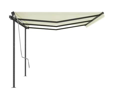 vidaXL krémszínű automata napellenző póznákkal 6 x 3 m