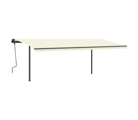 vidaXL Manual Retractable Awning with LED 6x3.5 m Cream