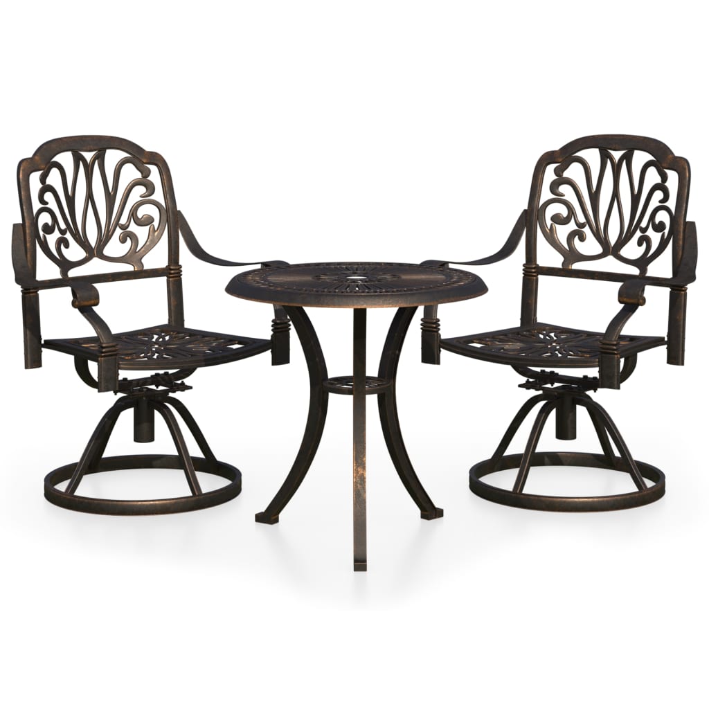 

vidaXL 3 Piece Bistro Set Cast Aluminum Bronze