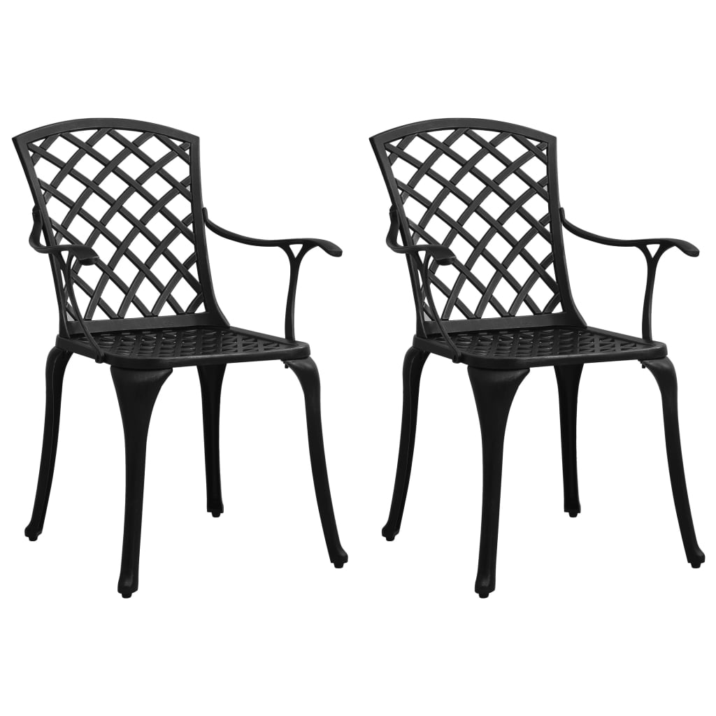 vidaXL 3-tlg. Bistro-Set Aluminiumguss Schwarz