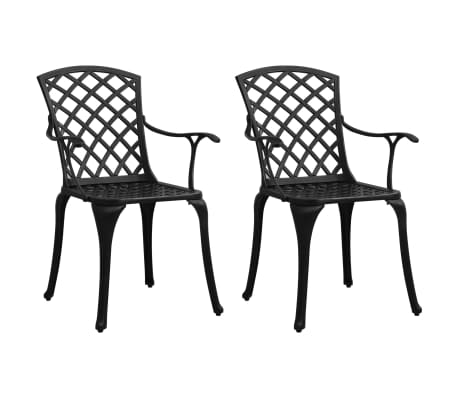 vidaXL 3-tlg. Bistro-Set Aluminiumguss Schwarz