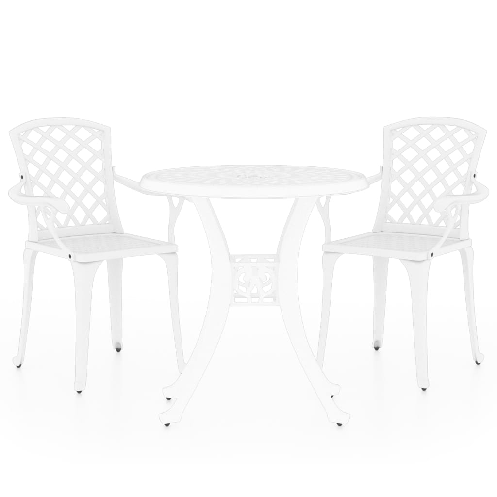 

vidaXL 3 Piece Bistro Set Cast Aluminum White