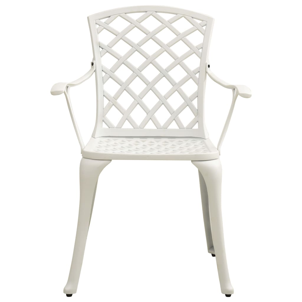 Zestaw mebli bistro aluminiowych, białych, 61x60x93 cm (krzesło), 90x74 cm (stolik)