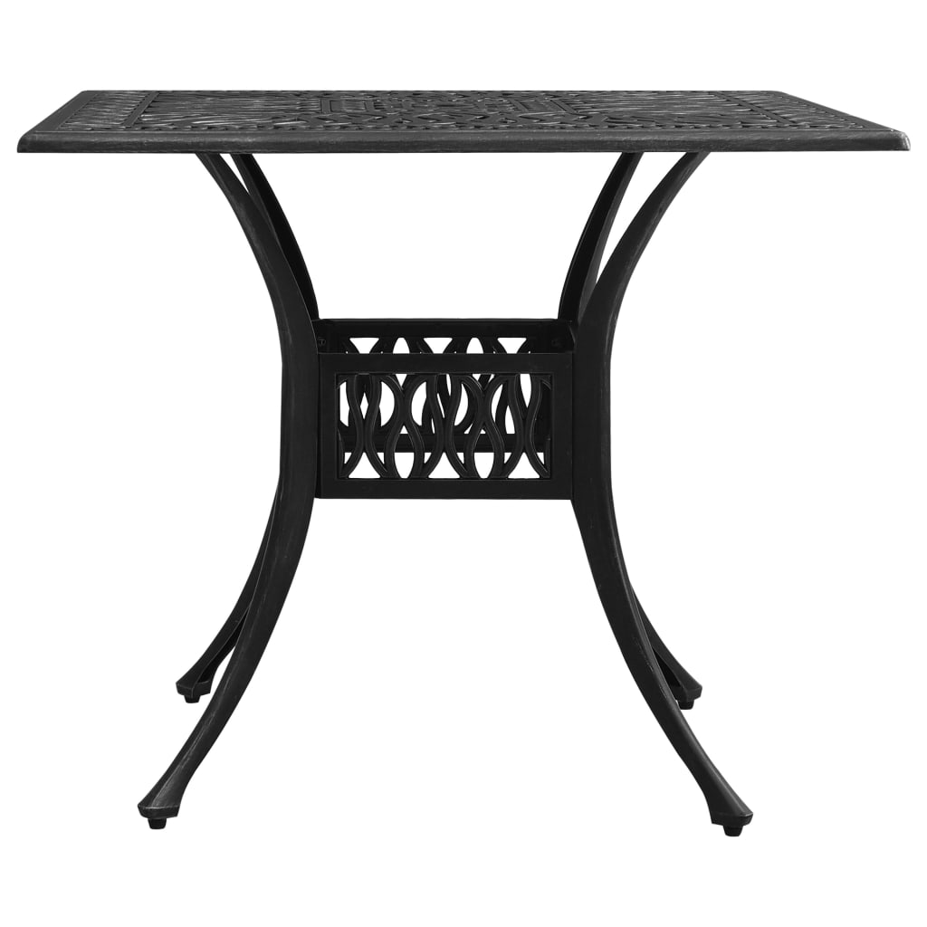 Zestaw mebli bistro aluminiowych, czarny, 61x60x93 cm (krzesło), 90x90x73 cm (stolik)