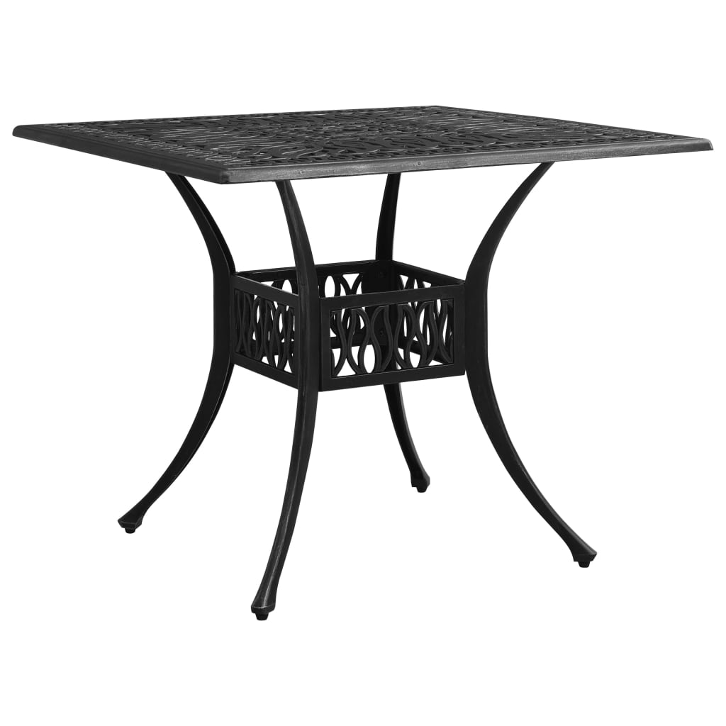 Zestaw mebli bistro aluminiowych, czarny, 61x60x93 cm (krzesło), 90x90x73 cm (stolik)