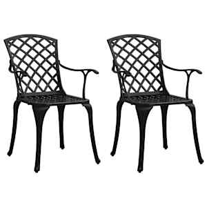 3dílný bistro set litý hliník černý - obrázek 3