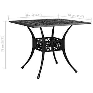 3dílný bistro set litý hliník černý - obrázek 17