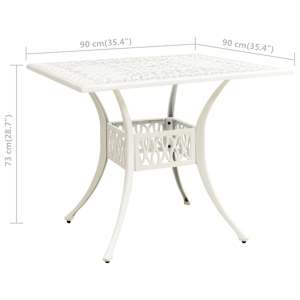 3dílný bistro set litý hliník bílý - obrázek 16