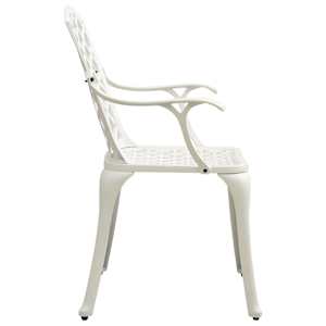 3dílný bistro set litý hliník bílý - obrázek 6
