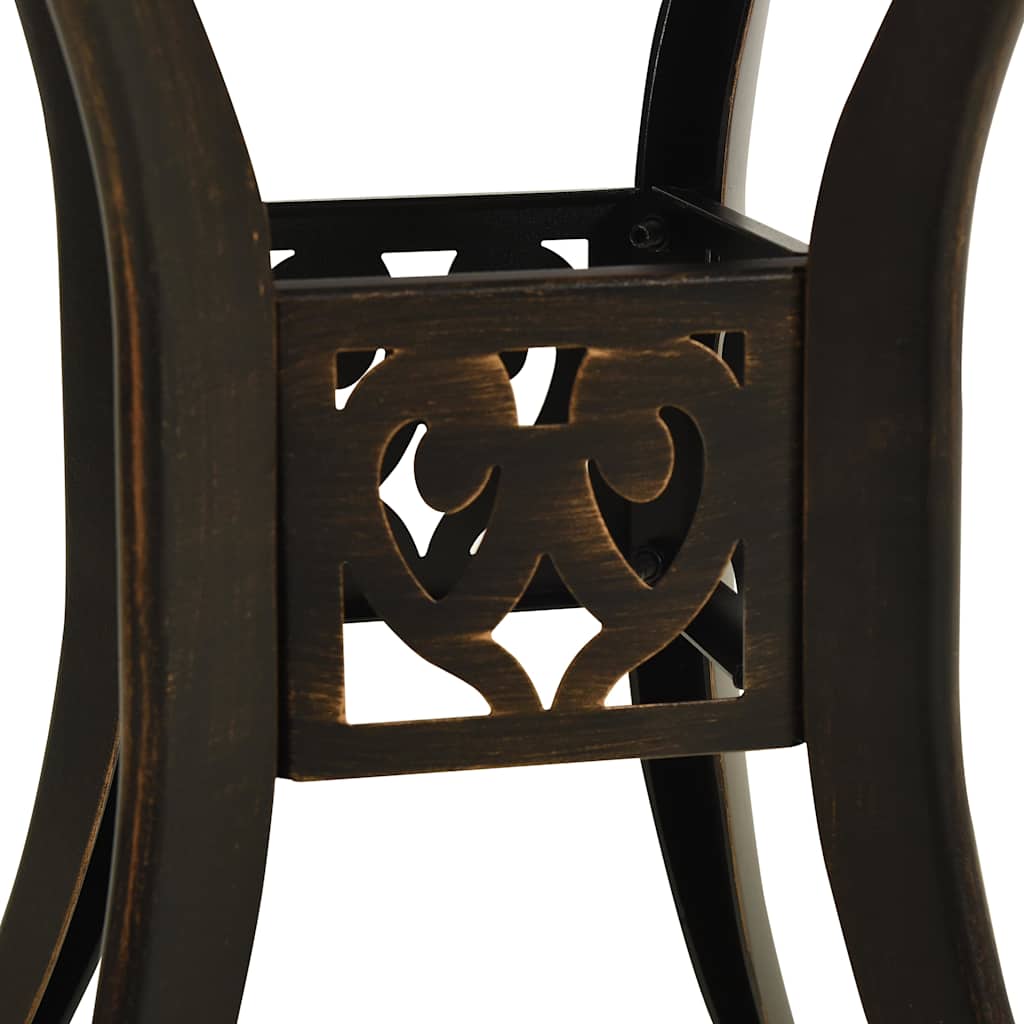 3dílný bistro set litý hliník bronzový - obrázek 13