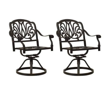 vidaXL Bistro Set Bronze Cast aluminum Medium Swivel Bistro Set