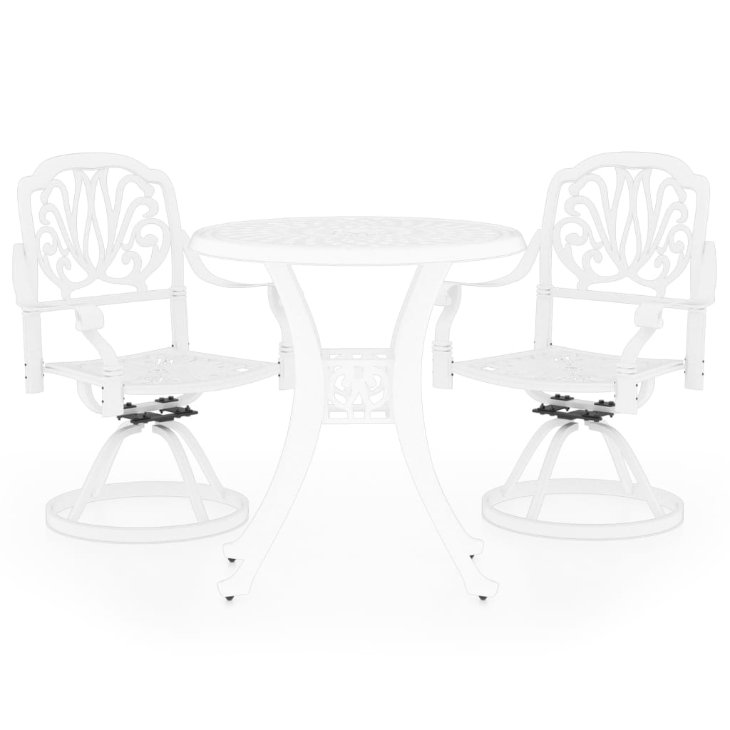 

vidaXL 3 Piece Bistro Set Cast Aluminum White