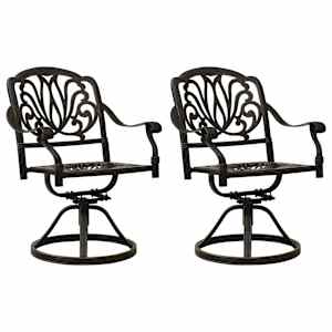 vidaXL Bistro Set Bronze Cast Aluminum 3 Piece Set Swivel Bistro Set
