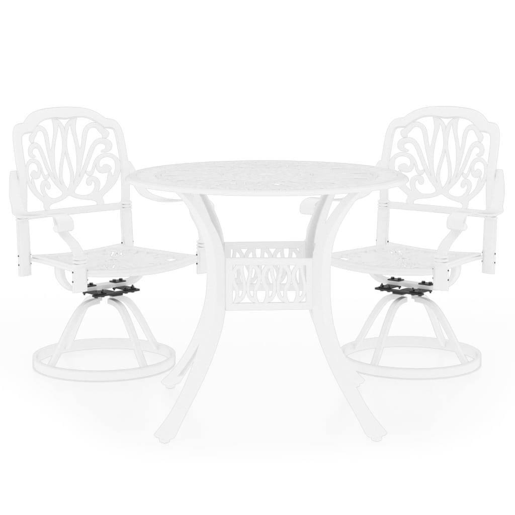 

vidaXL 3 Piece Bistro Set Cast Aluminum White