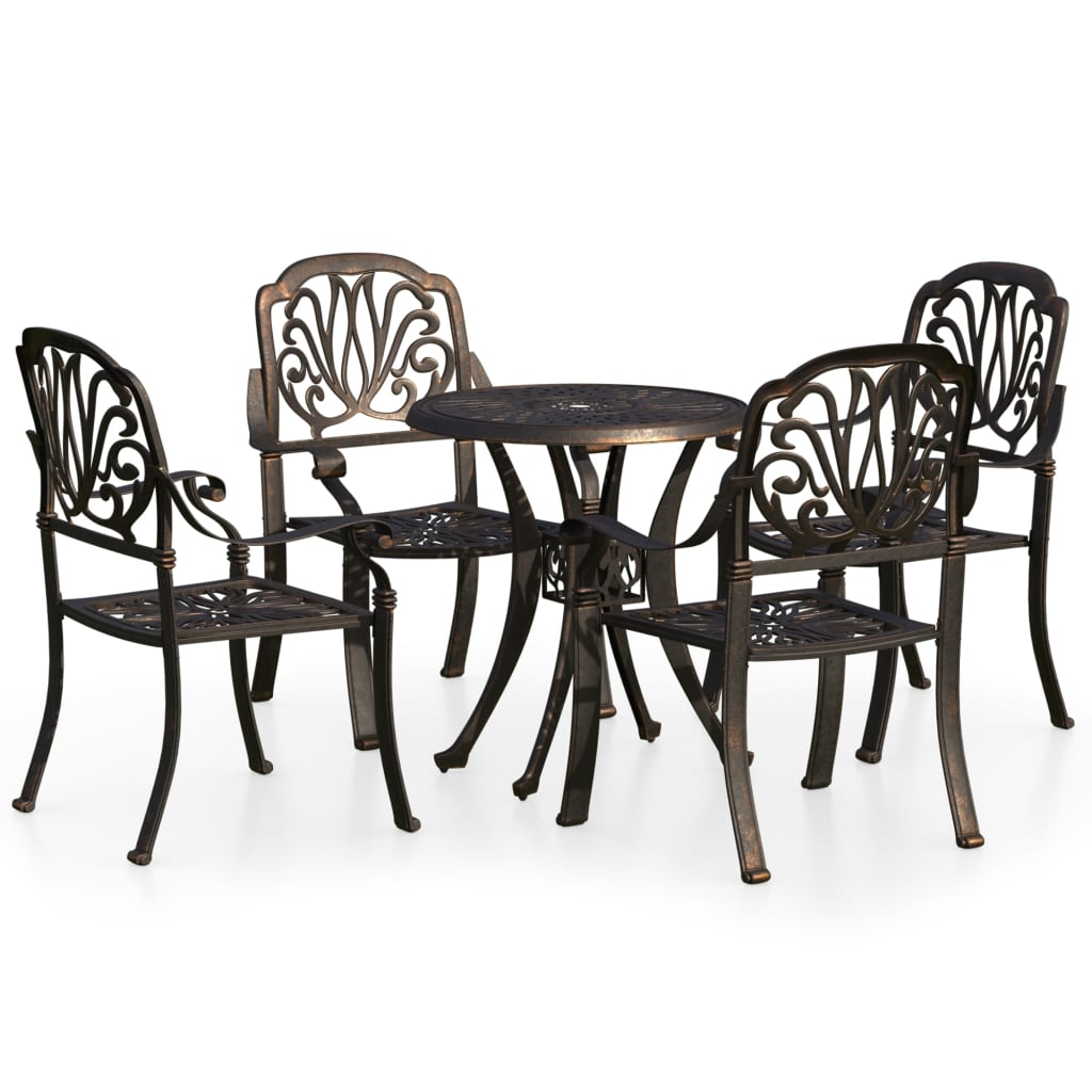 

vidaXL 5 Piece Bistro Set Cast Aluminum Bronze