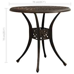 5dílný bistro set litý hliník bronzový - obrázek 15