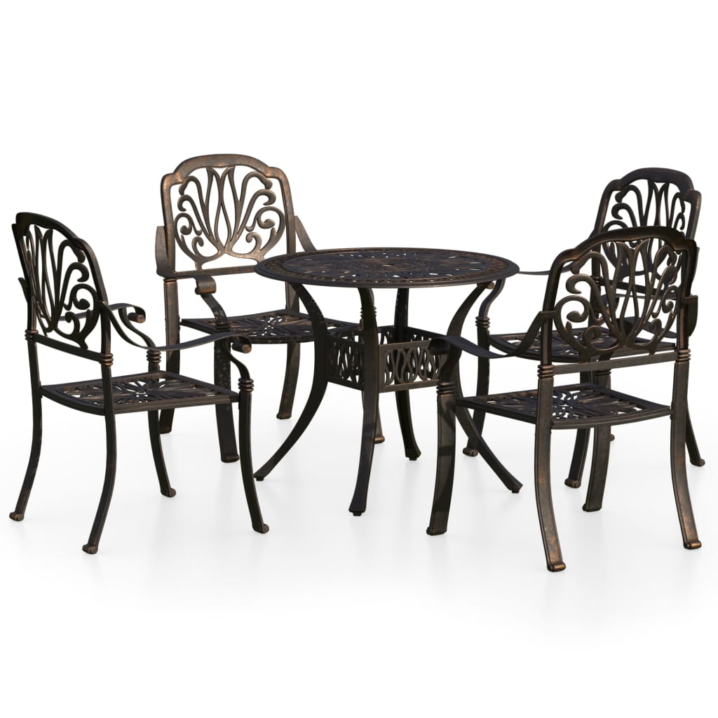 

vidaXL 5 Piece Bistro Set Cast Aluminum Bronze