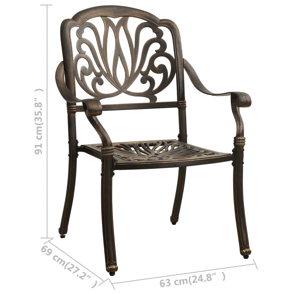 5dílný bistro set litý hliník bronzový - obrázek 14