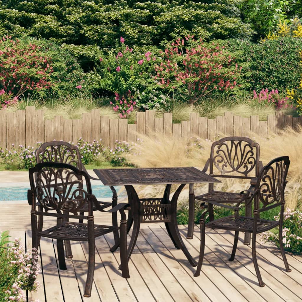 vidaXL 5-tlg. Bistro-Set Aluminiumguss Bronzen