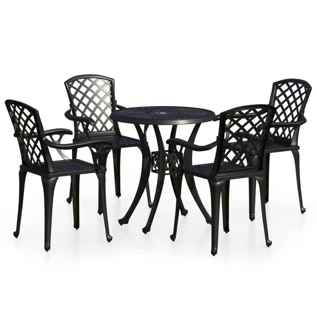 

vidaXL 5 Piece Bistro Set Cast Aluminum Black