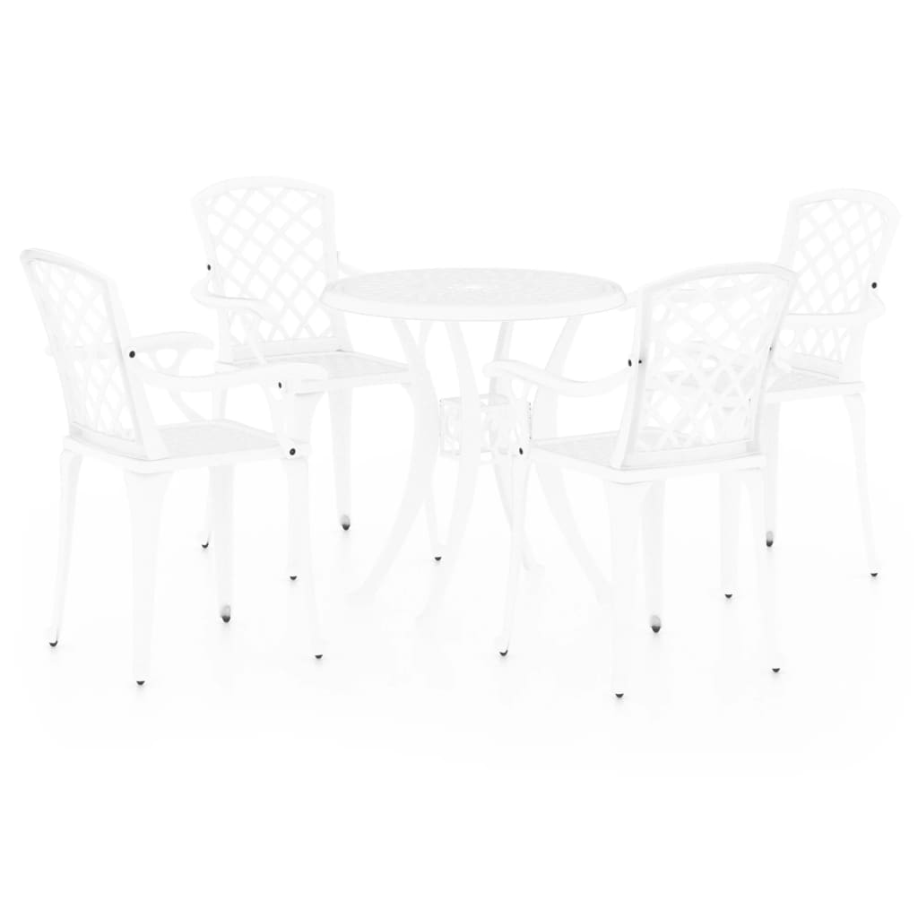 

vidaXL 5 Piece Bistro Set Cast Aluminum White