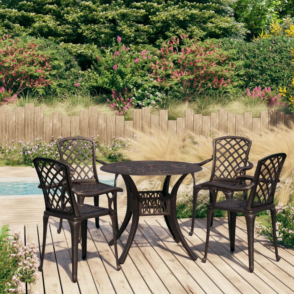 vidaXL 5-tlg. Bistro-Set Aluminiumguss Bronzen