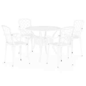 5dílný balkonový set litý hliník bílý - obrázek 2